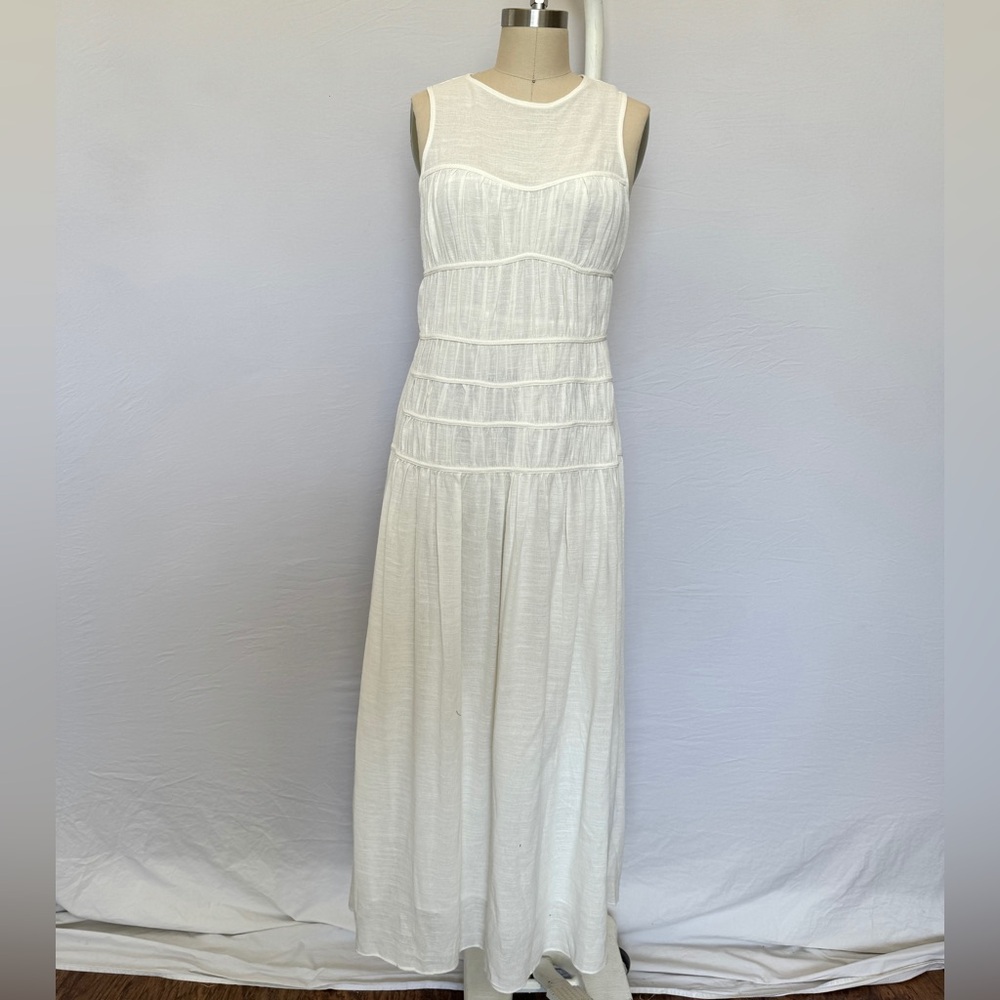 ASOS design NWT ruched tiered maxi sundress - open back, tie neck - size 6